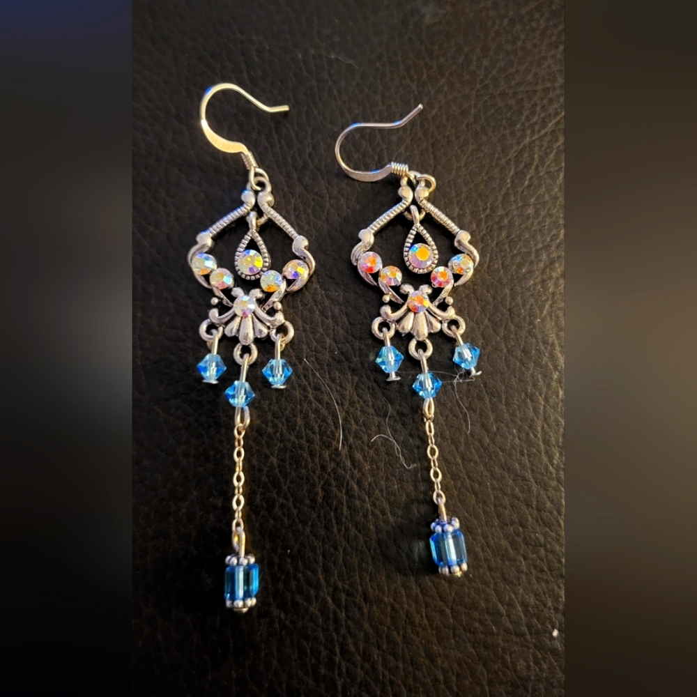 Blue Chandelier Earrings